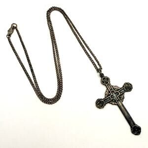 Antique Gorham Cross Hallmarked 2388 Sterling Silver Pendant Necklace 13.71g